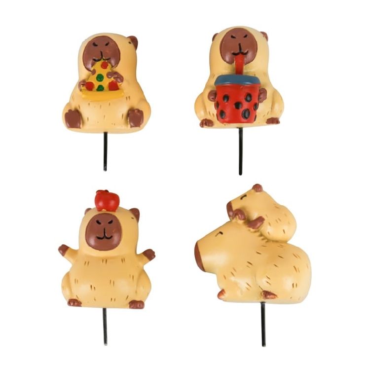 BEELD set van 4, Gift Republic,  Capybara, bruin, 4 verschillende  figuurtjes