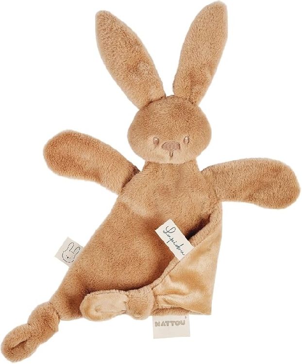 Knuffeldoek/fopspeendoekje Nattou, Doudou Triangle | Lapidou warm beige