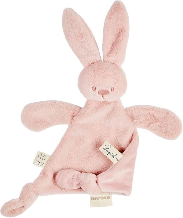 Knuffeldoek/fopspeendoekje Nattou, Doudou Triangle | Lapidou powder pink