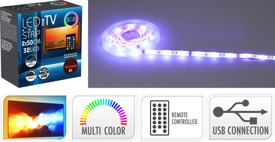 Verlichting TV Ledstrip, L 50 cm