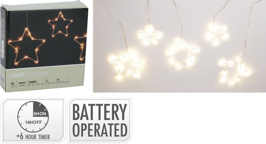 Verlichting sterren, L 120 cm