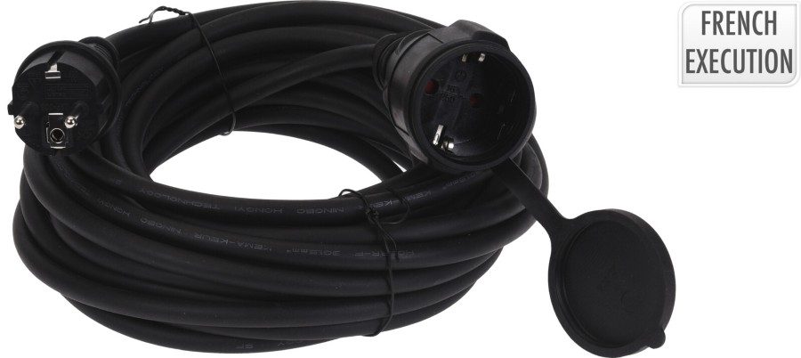 VERLENGSNOER verlengkabel, 10 m, zwart, outdoor, 1 stuk(s)