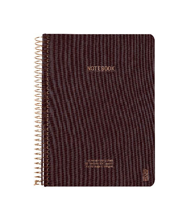 NOTITIEBOEK A5, gelijnd, Kozo, Notebook Premium, coffee, uni, bruin, 80 sheets