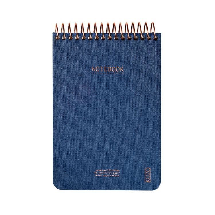 NOTITIEBOEK A6, gelijnd, Kozo, Notebook Premium, navy, uni, blauw, 80 sheets