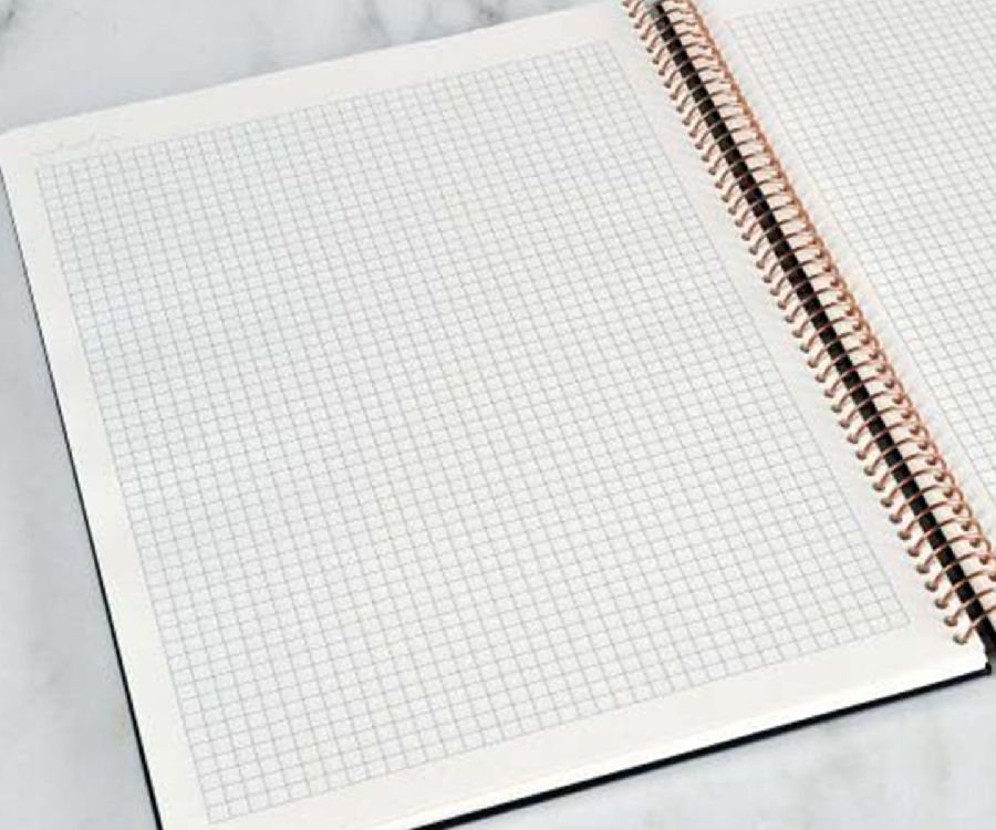 NOTITIEBOEK A4, geruit, Kozo, Notebook Premium, black, uni, zwart, 80 sheets