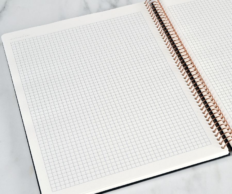 NOTITIEBOEK A4, geruit, Kozo, Notebook Premium, navy, uni, blauw, 80 sheets