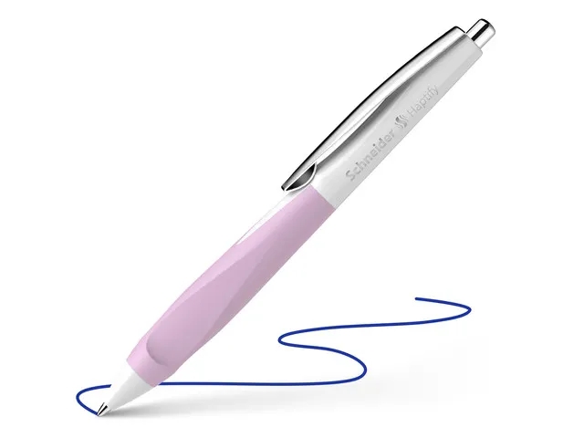 BALPEN Haptify, wit/lavendel, inkt: blauw, ergonomisch rubberen grip, vulling vervangbaar