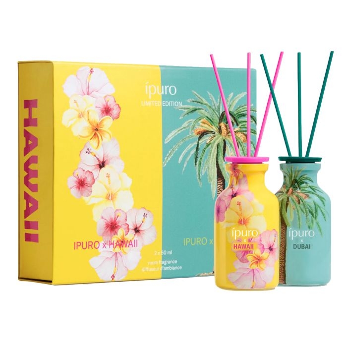 GEURVERSPREIDER 1set, limited edition  set, Hawaii + Dubai, 2x50ml, geel/blauw