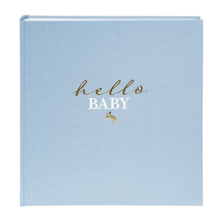 FOTOALBUM Hello Baby, blue, 30x31cm, blauw, tekst, ruimte voor notities