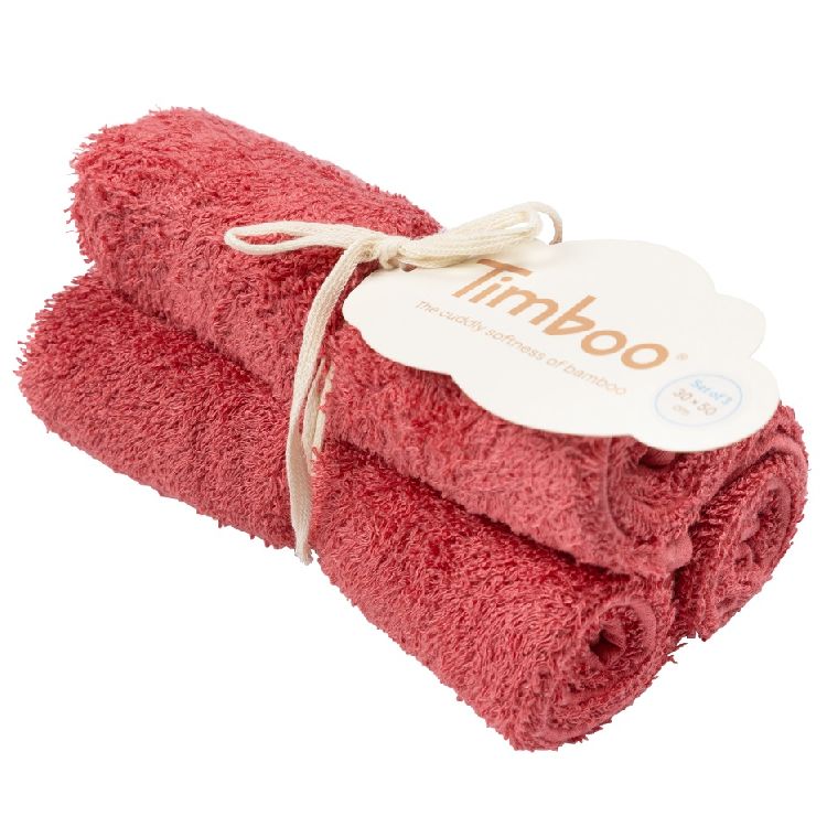Handdoek Timboo Bamboo Gastendoek | Timboo raspberry rose
