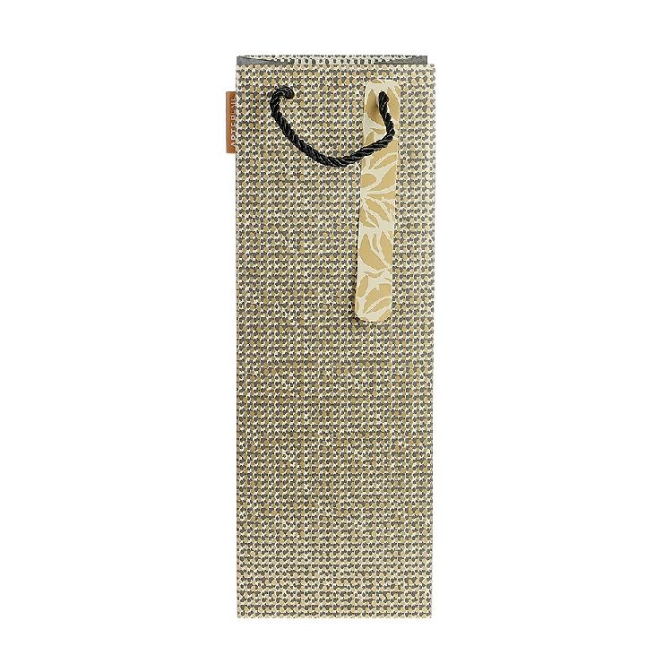 GESCHENKZAK 1st, 13x37x10, champagne pattern, zwart/goud