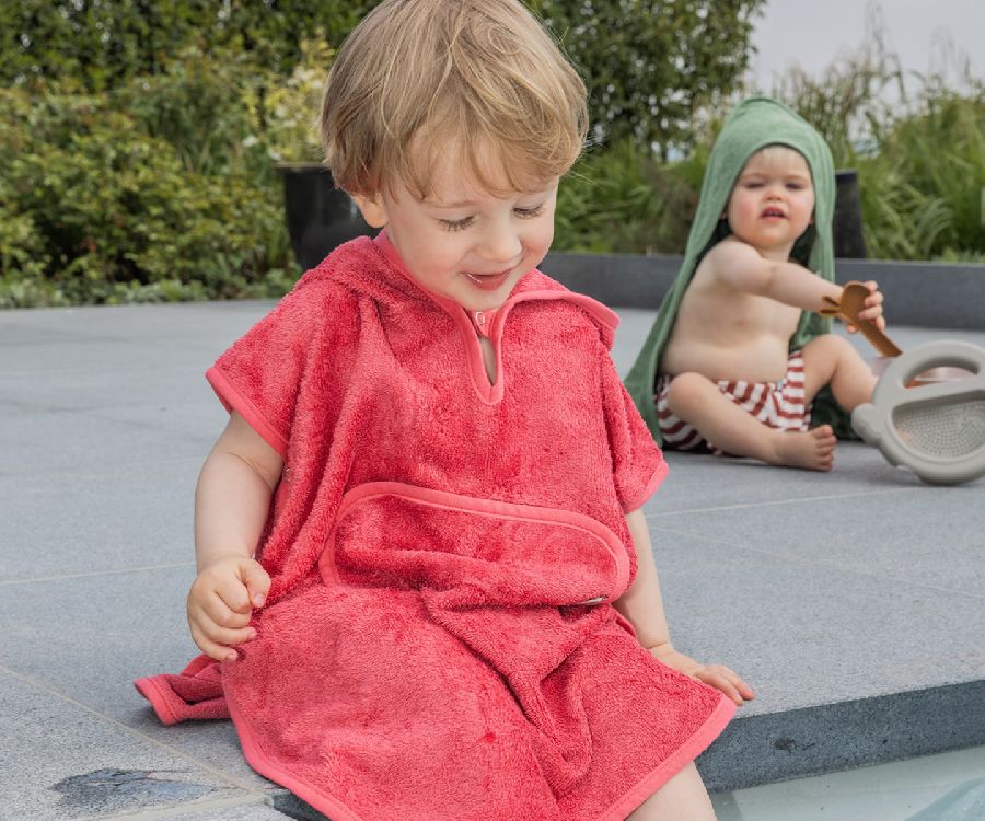 Poncho Timboo Bamboo, badcape | Timboo raspberry rose