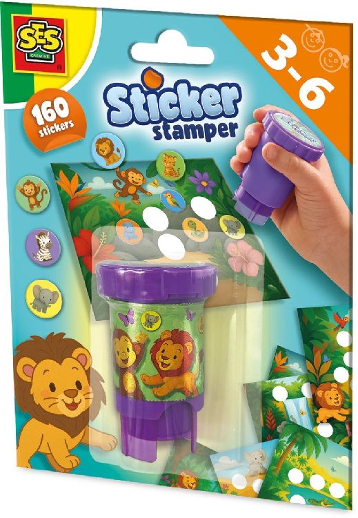 Stempelmateriaal SES Creative Sticker Stamper - Jungledieren
