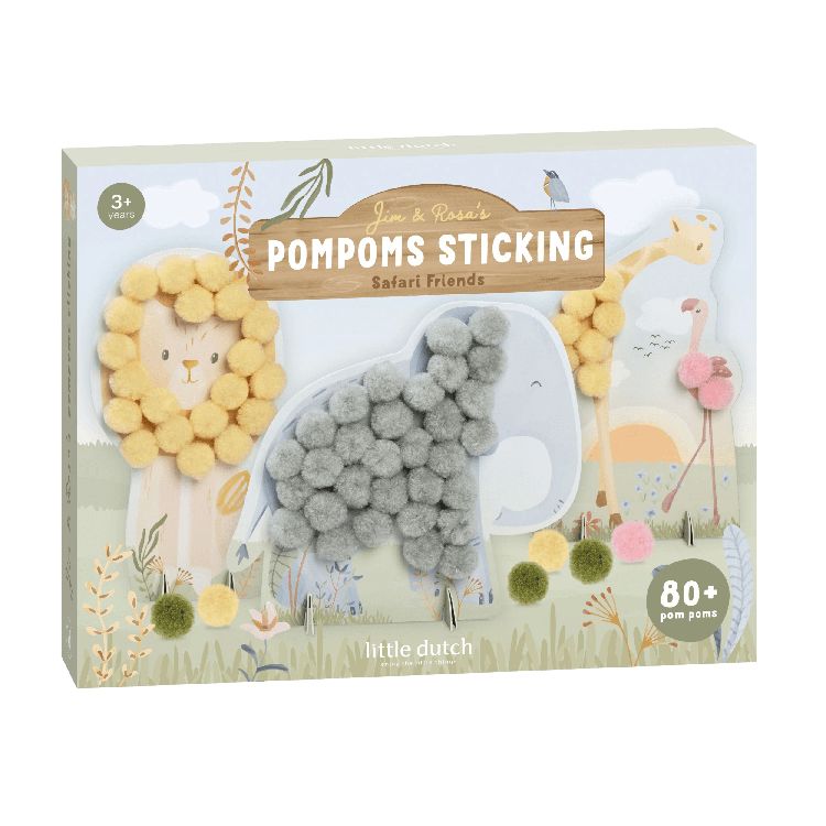 Knutselmateriaal Little Dutch Knutselset Pompons | Safari Friends