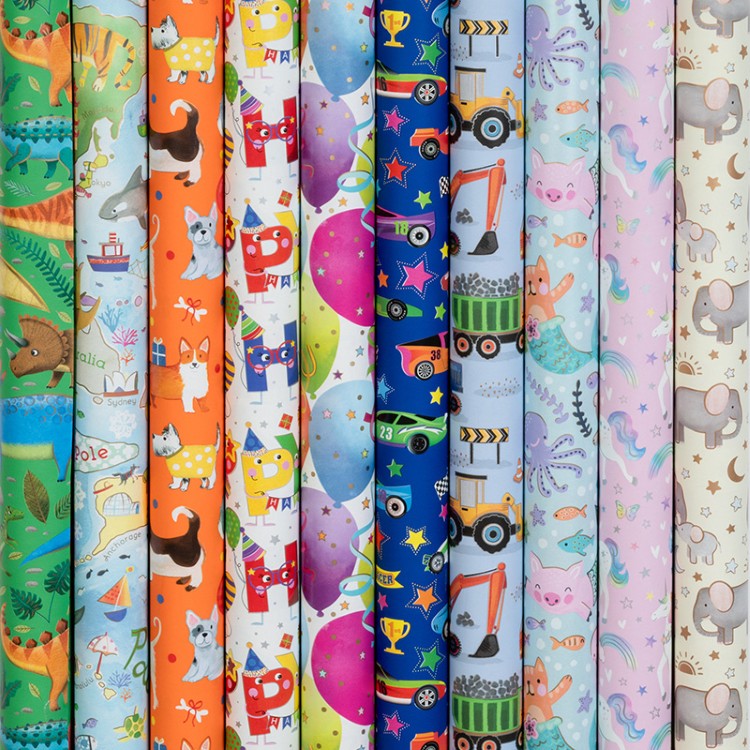 GESCHENKPAPIER World Map, 70 x 200 cm, multikleur, print kinderfiguren, 70 g/m2, 1 stuk(s), assortiment