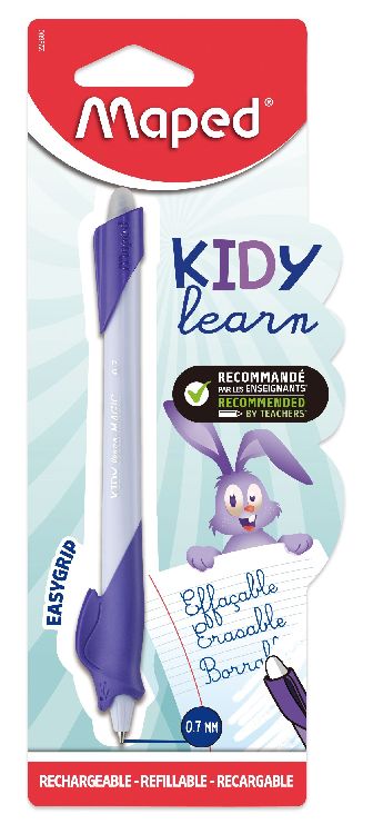 BALPEN 1st, oefenpen, Kidy Learn Magic, Konijn, paars, uitwisbare leerpen, topper gom, BLISTER