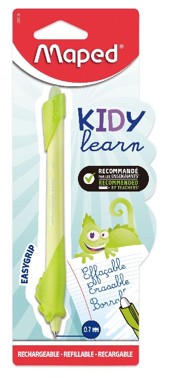 BALPEN 1st, oefenpen, Kidy Learn Magic, Kameleon, groen, uitwisbare leerpen, topper gom, BLISTER