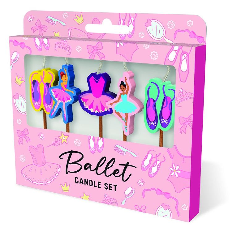 FEESTARTIKELEN kaars, ballet, Cake Candles, set van 5 kaarsjes