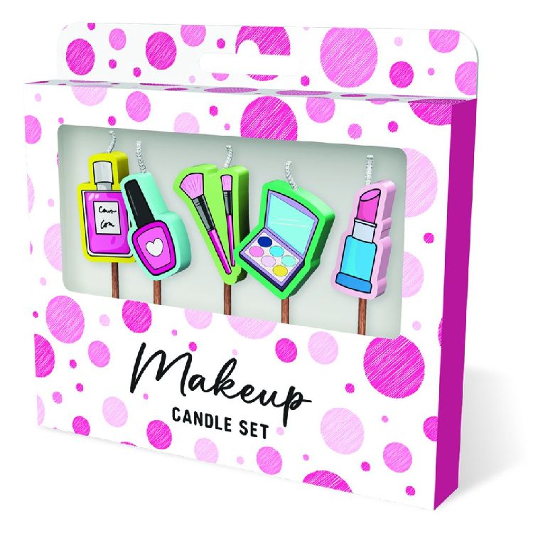FEESTARTIKELEN kaars, makeup, Cake Candles, set van 5 kaarsjes