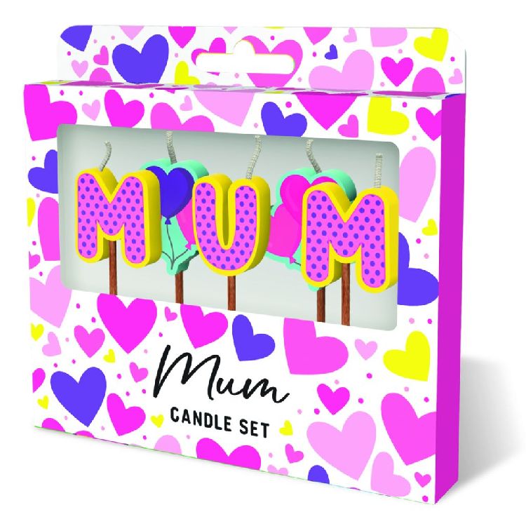FEESTARTIKELEN kaars, mum, Cake Candles, set van 5 kaarsjes