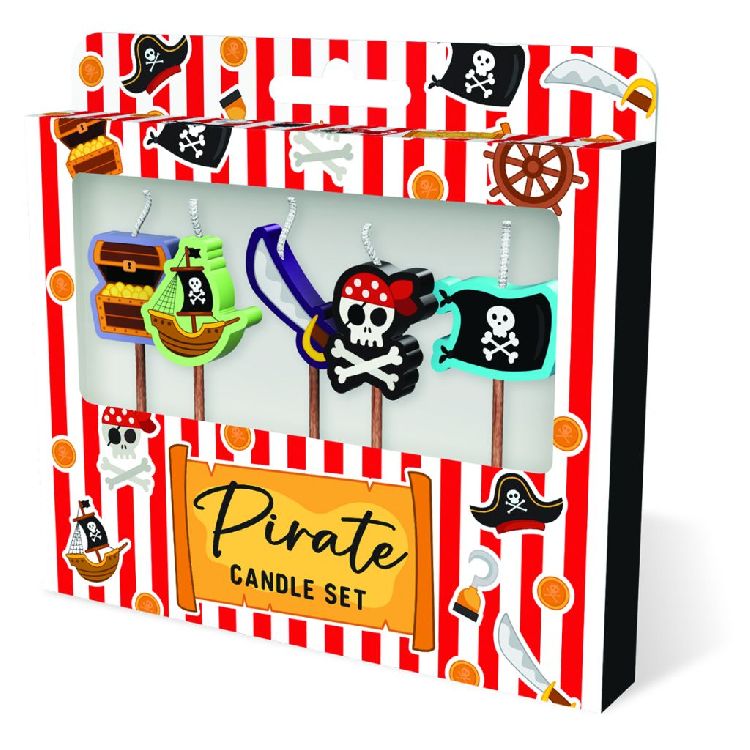 FEESTARTIKELEN kaars, pirate, Cake Candles, set van 5 kaarsjes