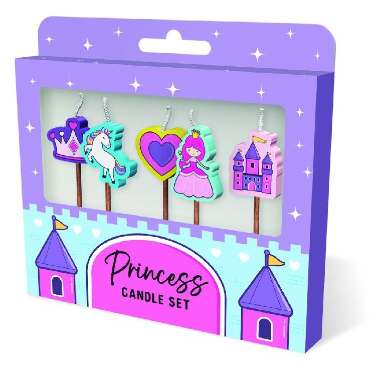 FEESTARTIKELEN kaars, princess, Cake Candles, set van 5 kaarsjes
