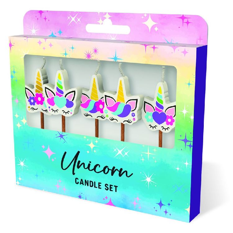 FEESTARTIKELEN kaars, unicorn, Cake Candles, set van 5 kaarsjes