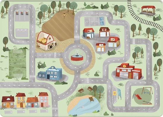Speeltapijt zonder speelboog Mats & Joy Village Auto Speelmat