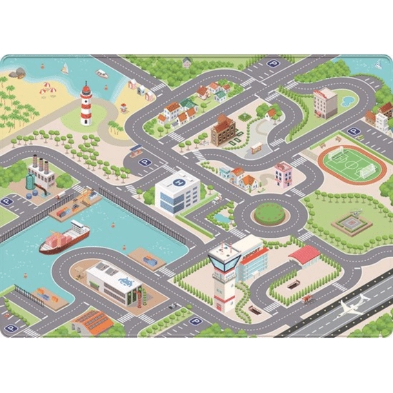 Speeltapijt zonder speelboog Mats & Joy City Auto Speelmat
