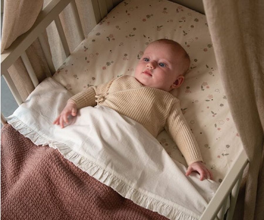 Hoeslaken Witlof For Kids, geschikt voor babybed 70x140 | Vintage Flowers