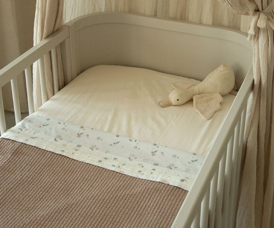 Laken Witlof For Kids Tuck-Inn, geschikt voor babybed 60x120 | Vintage Flowers