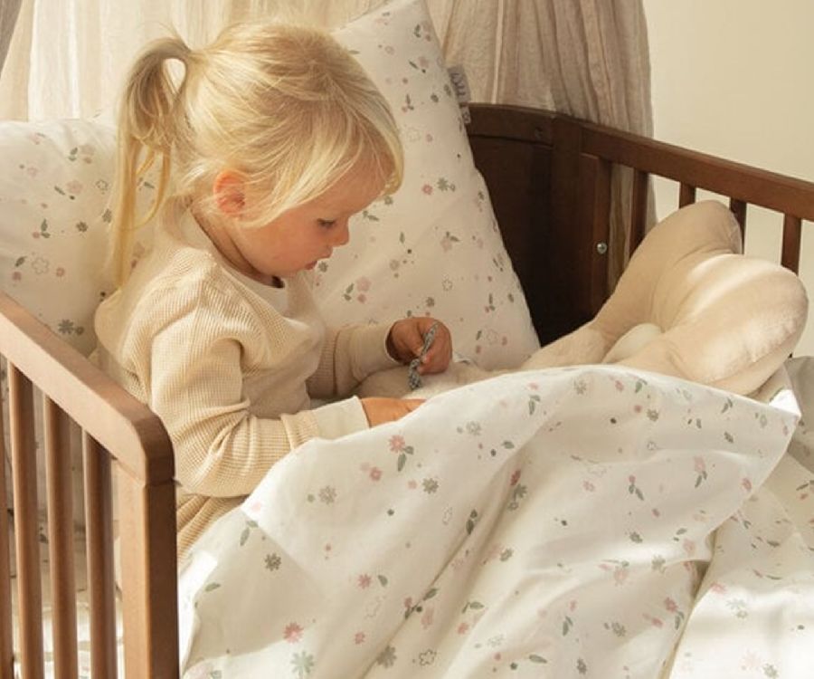 Donsovertrek Witlof For Kids Tuck-Inn, geschikt voor babybed 70x140 | Vintage Flowers