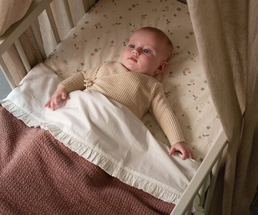 Hoeslaken Witlof For Kids, geschikt voor babybed 60x120 | Vintage Flowers