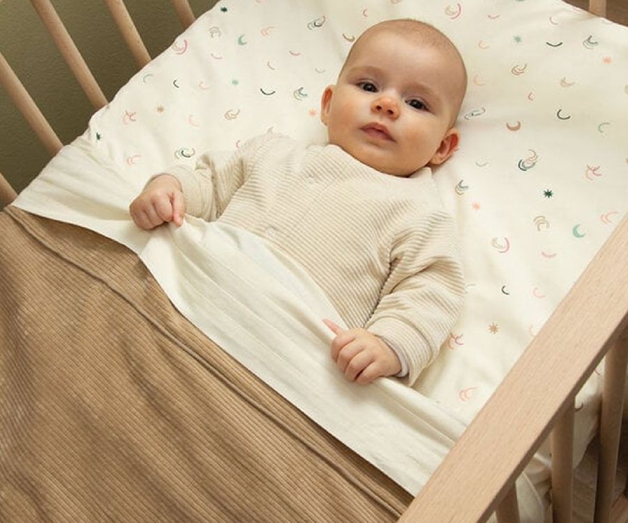 Deken Witlof For Kids Tuck-Inn, geschikt voor babybed 60x120 | Urban Taupe