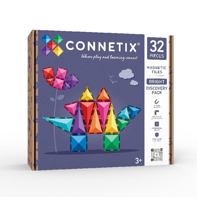 Magnetische bouwtegels Connetix Tiles Bright Discovery Pack - 32 | Magnetic Tiles Rainbow Range