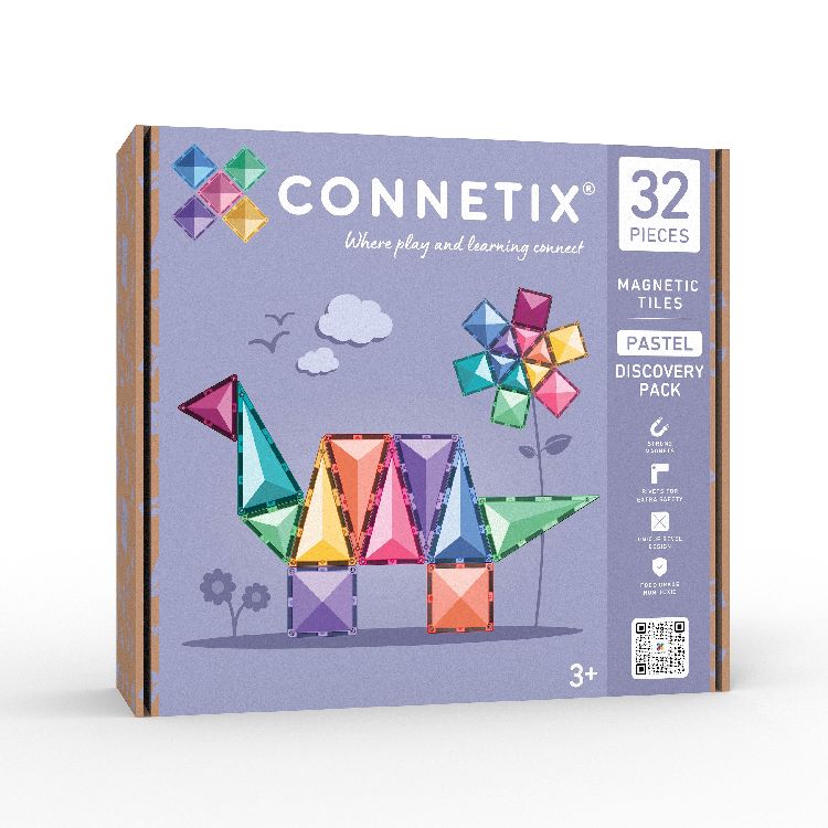 Magnetische bouwtegels Connetix Tiles Pastel Discovery Pack - 32 | Magnetic Tiles Pastel Range