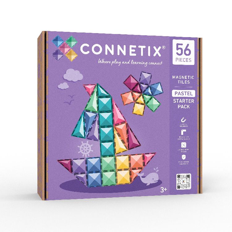 Magnetische bouwtegels Connetix Tiles Pastel Starter Pack - 56 | Magnetic Tiles Pastel Range
