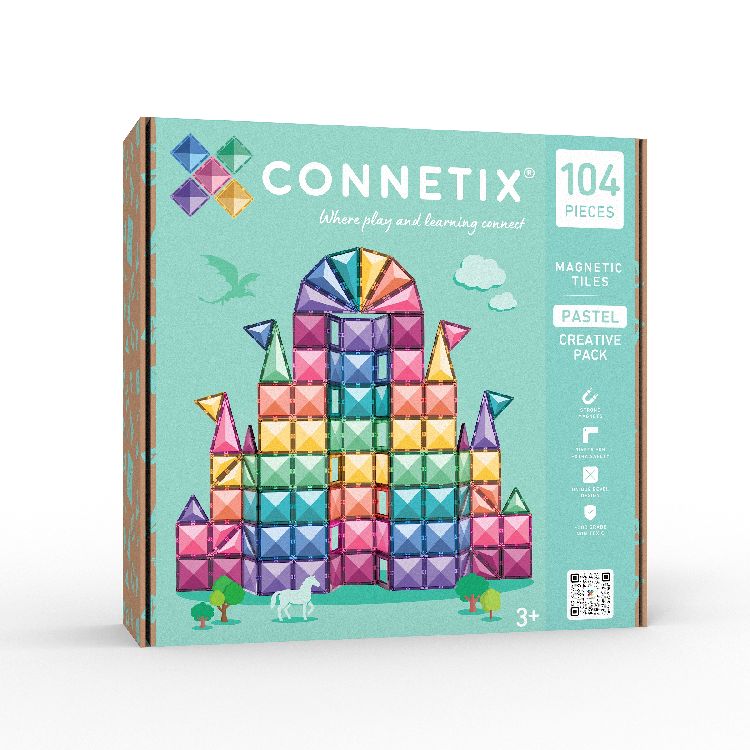 Magnetische bouwtegels Connetix Tiles Pastel Creative Pack - 104 | Magnetic Tiles Pastel Range