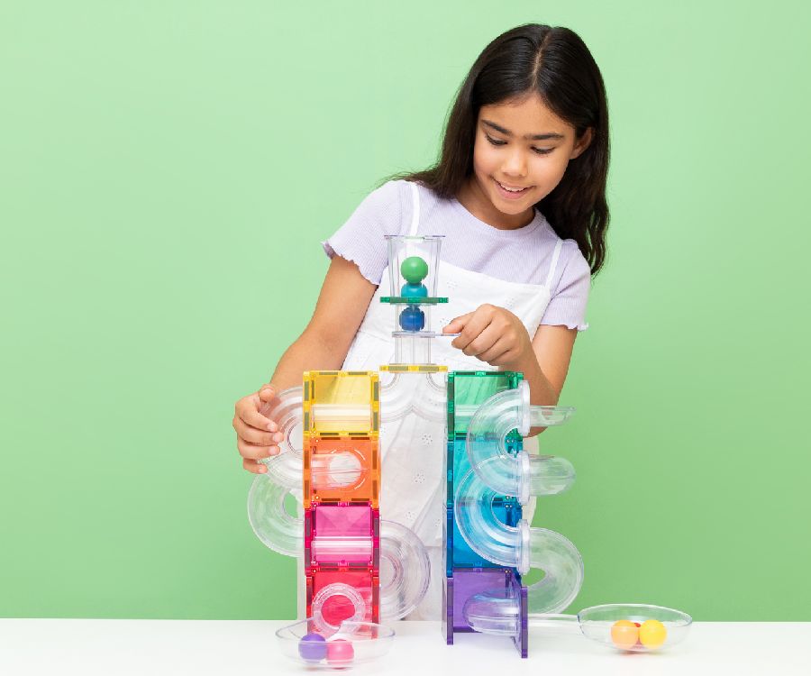 Magnetische bouwtegels Connetix Tiles Ball Run Bright Pack - 114 | Magnetic Tiles Rainbow Range