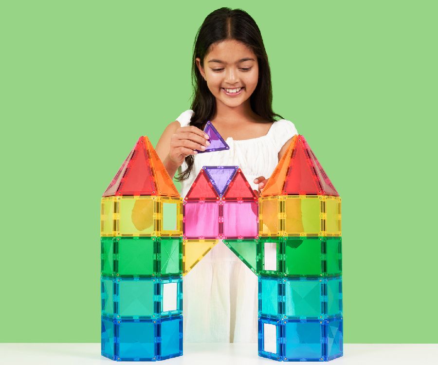 Magnetische bouwtegels Connetix Tiles Bright Creative Pack - 104 | Magnetic Tiles Rainbow Range