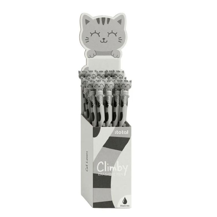 BALPEN Erasable pen, grey tabby cat, 1st, zwarte inkt
