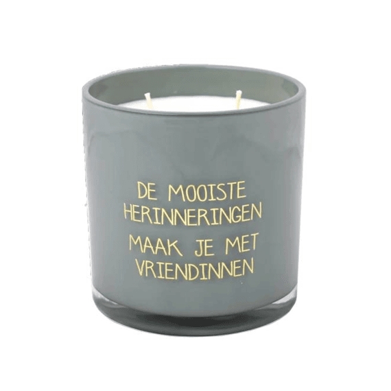 KAARS Sojakaars, De mooiste herin- neringen maak je met vriendinnen, grijs, 10 cm, geur: jamsine lux, 60u, 1 stuk(s)