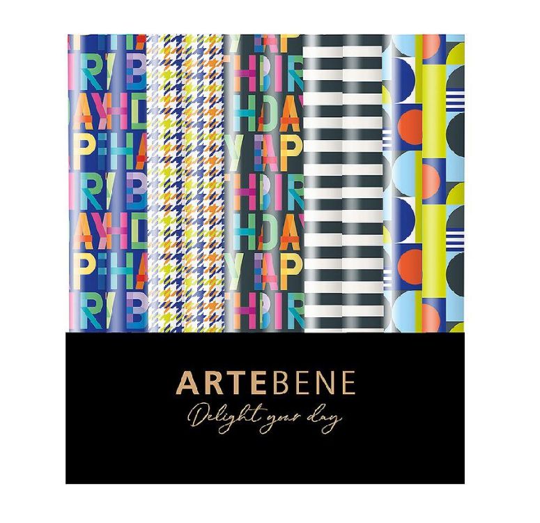 GESCHENKPAPIER Black Label Birthday, 70x200cm, assortiment
