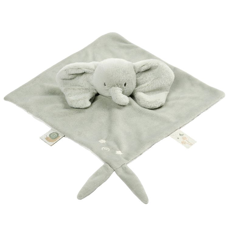 Knuffeldoek/fopspeendoekje Nattou, Knuffeldoekje Olifant Lindegroen | Loulou