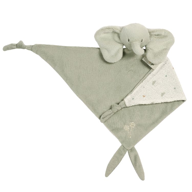 Knuffeldoek/fopspeendoekje Nattou, Maxi Knuffeldoekje Olifant Lindegroen | Loulou