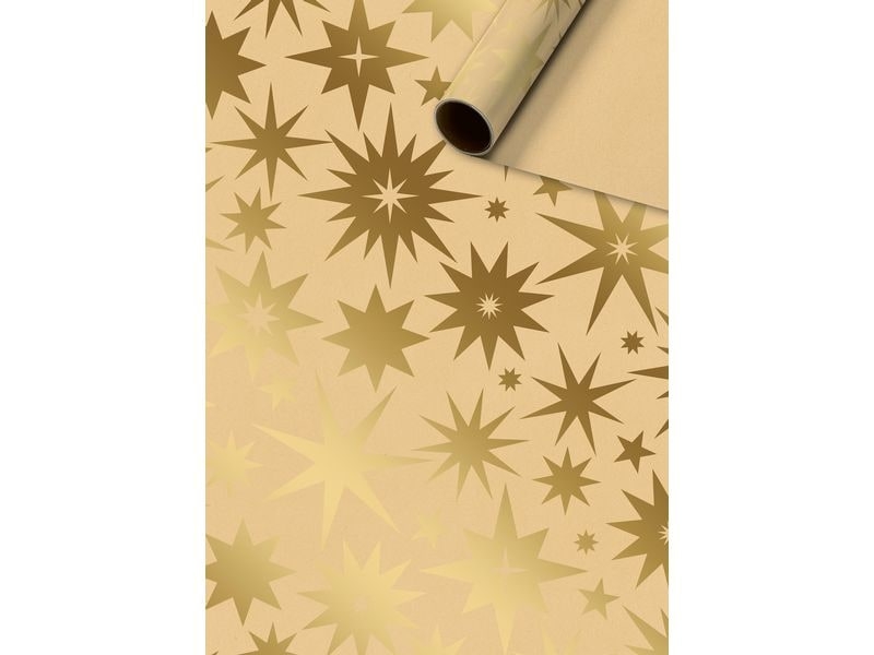 GESCHENKPAPIER Helly Or, 70 x 200 cm, goud, sterren