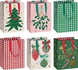 GESCHENKZAK 1st, Charlize, 10x8x14cm, assortiment, kerst