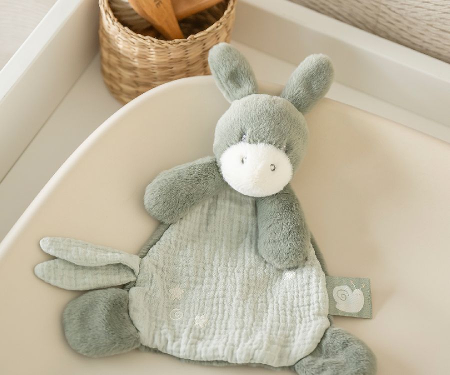 Knuffeldoek/fopspeendoekje Nattou, Mini Doudou Ezel Lindegroen | Loulou