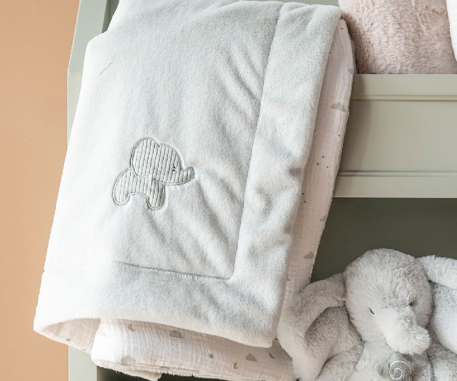 Deken Nattou Babydeken Olifant, geschikt voor wieg/draagmand/park | Loulou