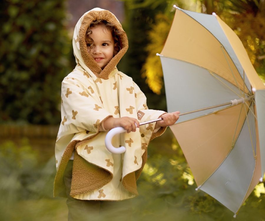 Poncho Jollein Outdoor Poncho Waterrepellent, regenponcho | Mini Teddy Bear